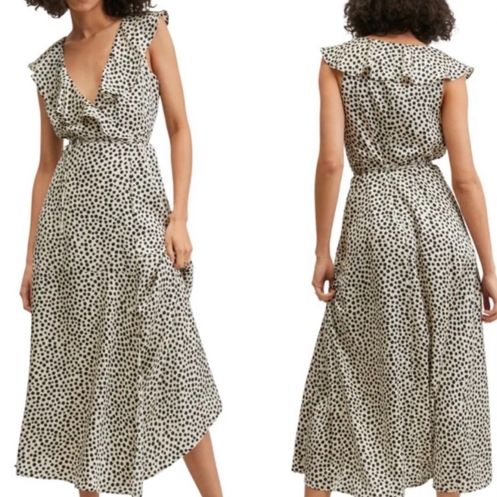 NWT Mango Polkadot Wrap Dress
